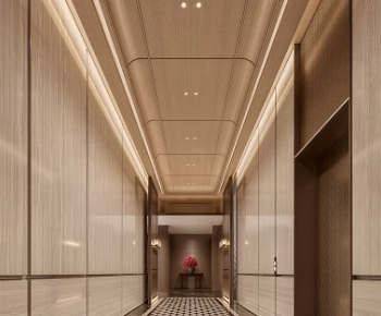 Modern Corridor Elevator Hall-ID:750164036