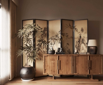 New Chinese Style Entrance Cabinet-ID:452867983