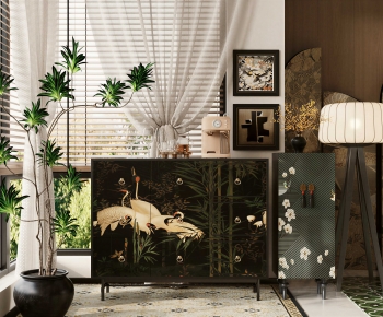 New Chinese Style Entrance Cabinet-ID:374630931