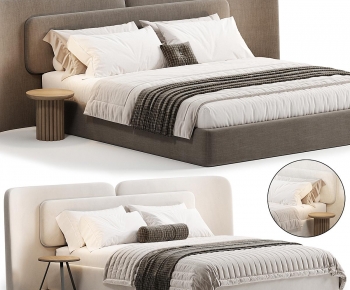 现代布艺双人床组合-3039616