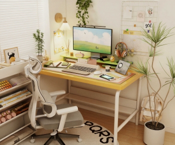 Nordic Style Computer Desk And Chair-ID:186706077
