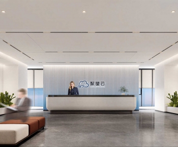 Modern Office Reception Desk-ID:608184105