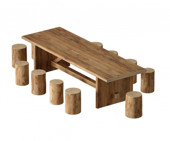 Wabi-sabi Style Dining Table And Chairs-ID:100675119