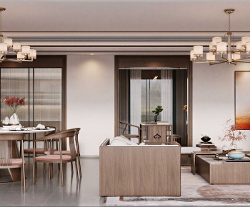 New Chinese Style A Living Room-ID:378206015