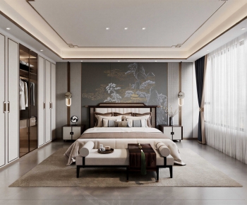 New Chinese Style Bedroom-ID:657850033
