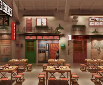 Retro Style Hot Pot Restaurant-ID:655770328