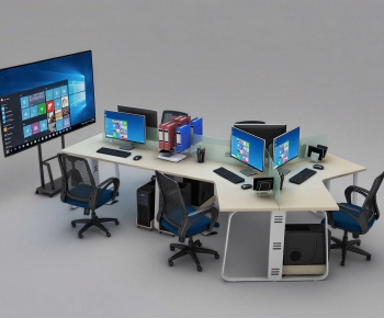 Modern Office Desk And Chair-ID:603120091