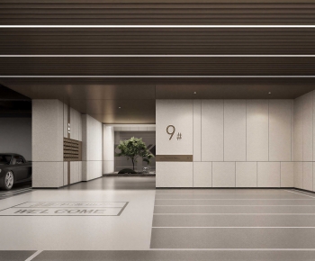 Modern Underground Parking Lot-ID:917176967