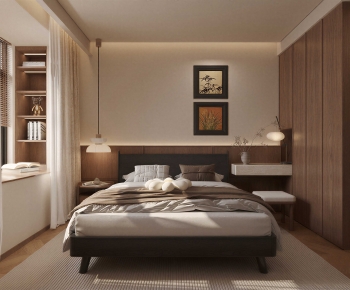 Wabi-sabi Style Bedroom-ID:945486072