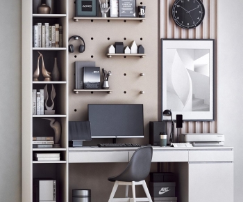 Modern Computer Desk And Chair-ID:810225018