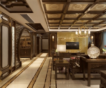 Chinese Style A Living Room-ID:673921113