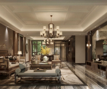 New Chinese Style A Living Room-ID:287146093