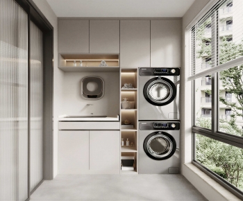 Modern Balcony Laundry Room-ID:476178888