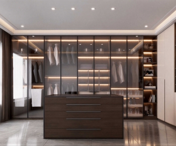 Modern Clothes Storage Area-ID:348699094