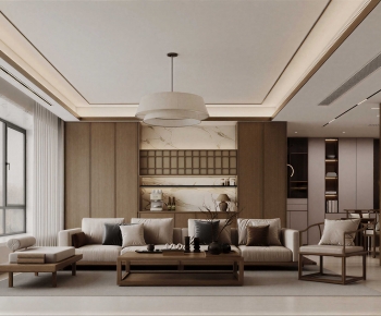 New Chinese Style A Living Room-ID:931734098