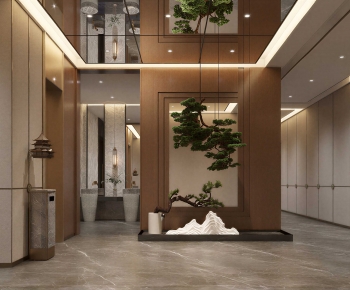 New Chinese Style Elevator Hall-ID:608136898