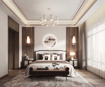New Chinese Style Bedroom-ID:686755903