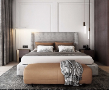 Modern Double Bed-ID:849602946