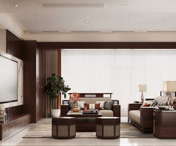New Chinese Style A Living Room-ID:459672934