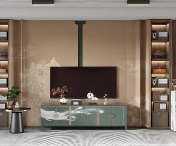 New Chinese Style TV Wall-ID:323622942