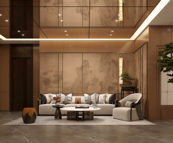 New Chinese Style A Living Room-ID:102748928