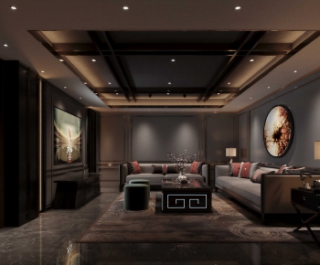 New Chinese Style A Living Room-ID:768145087