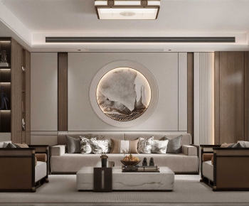 New Chinese Style A Living Room-ID:963013899