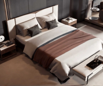 New Chinese Style Double Bed-ID:517424118