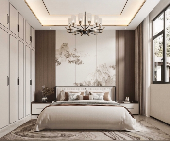 New Chinese Style Bedroom-ID:425149922