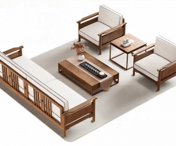 New Chinese Style Sofa Combination-ID:593340471