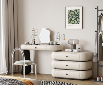 现代奶油风梳妆台椅组合-3054748