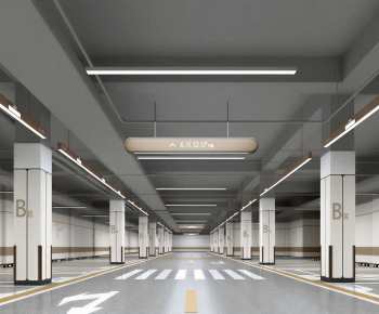 Modern Underground Parking Lot-ID:493819952