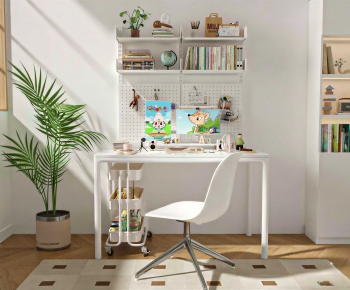 Modern Computer Desk And Chair-ID:525183926