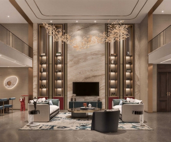 New Chinese Style A Living Room-ID:344249962