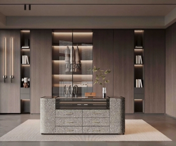 Modern Clothes Storage Area-ID:672977927