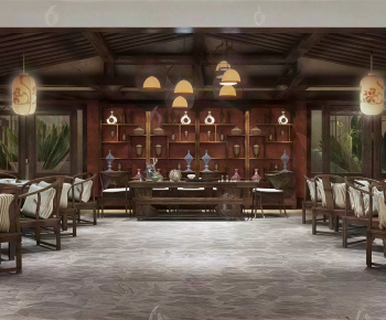 New Chinese Style Teahouse Tea House-ID:296334032