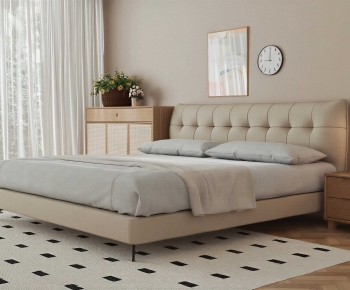 Nordic Style Double Bed-ID:208714018