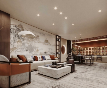 New Chinese Style A Living Room-ID:124781118