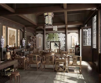Chinese Style A Living Room-ID:495718963