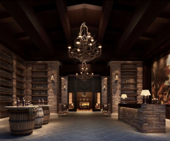 Retro Style Wine Cellar/Wine Tasting Room-ID:158202897