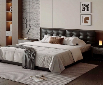 Modern Double Bed-ID:852379086