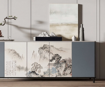 New Chinese Style Entrance Cabinet-ID:598340994