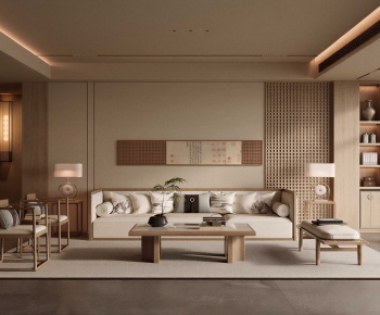 New Chinese Style A Living Room-ID:302325015