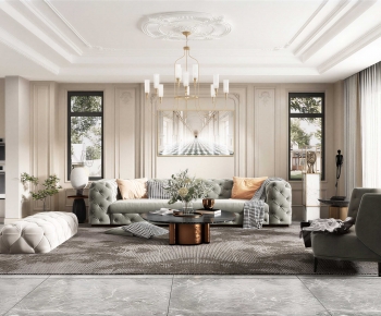 Simple European Style A Living Room-ID:544329886