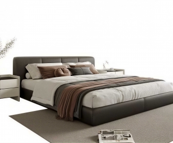 Modern Double Bed-ID:805290946
