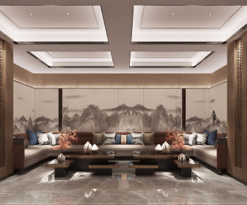 New Chinese Style A Living Room-ID:179728988