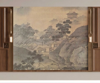 New Chinese Style TV Wall-ID:482201103