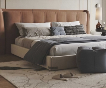 Modern Double Bed-ID:398853061