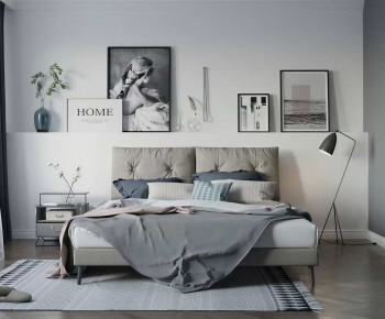 Modern Double Bed-ID:683619981