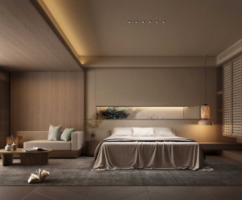 Wabi-sabi Style Bedroom-ID:208579063